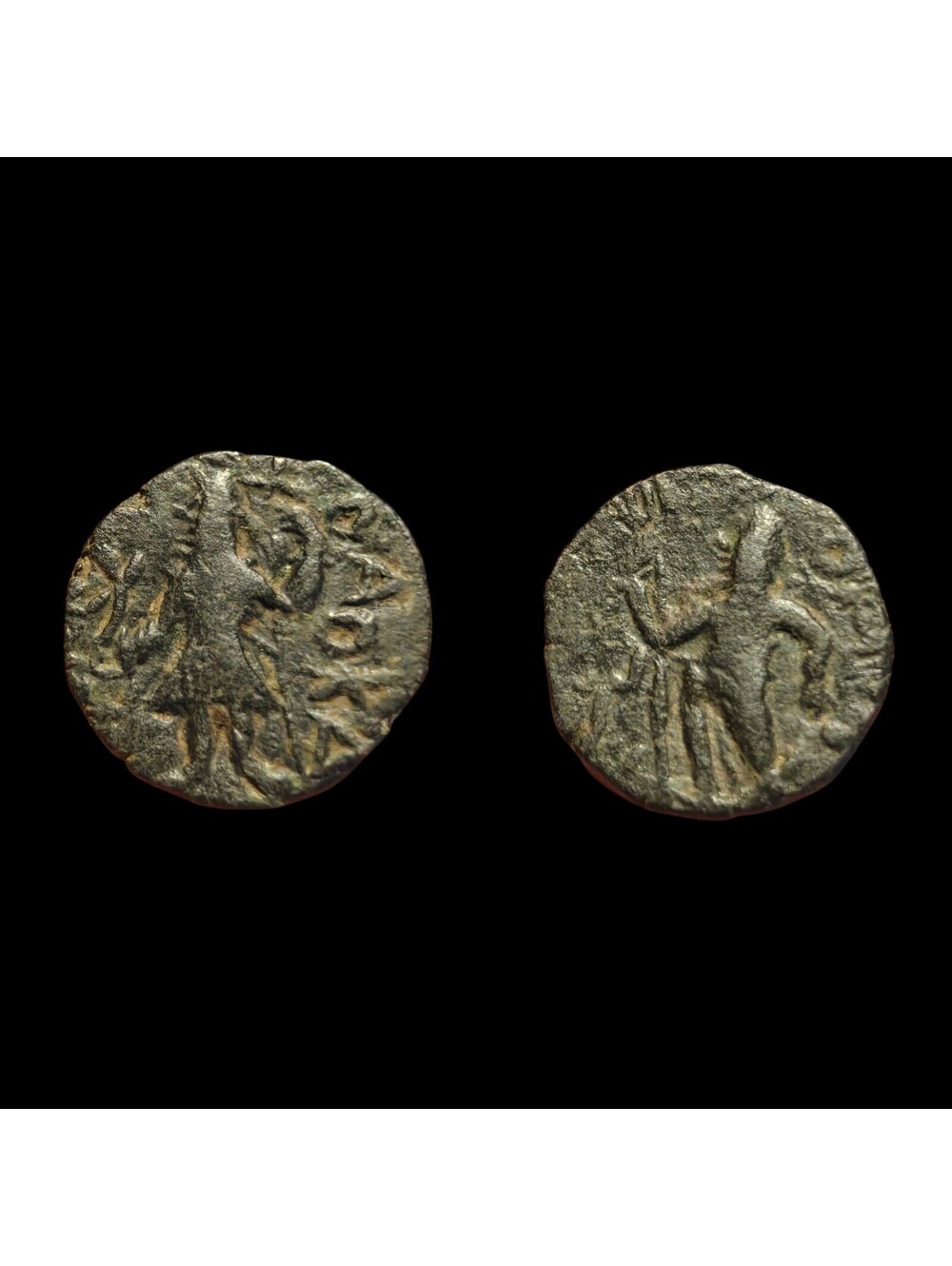 Kushan Empire Drachm Ancient India Kanishka I AD 120-150 Bronze Coin, 4.6 Grams
